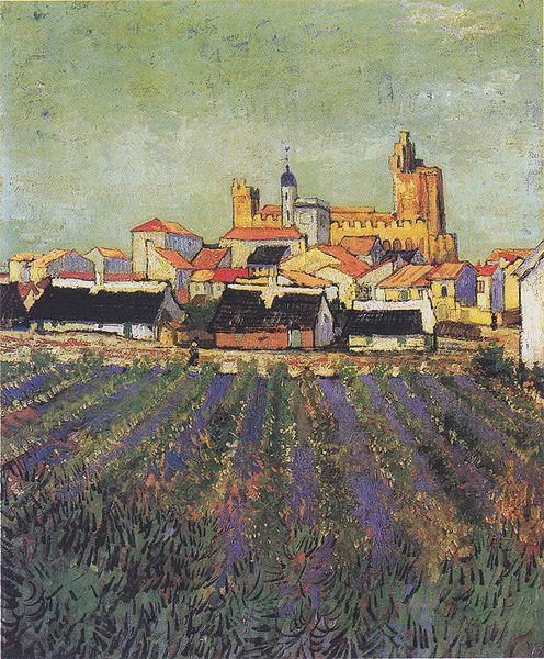 Vincent Van Gogh View to Saites-Maries Germany oil painting art